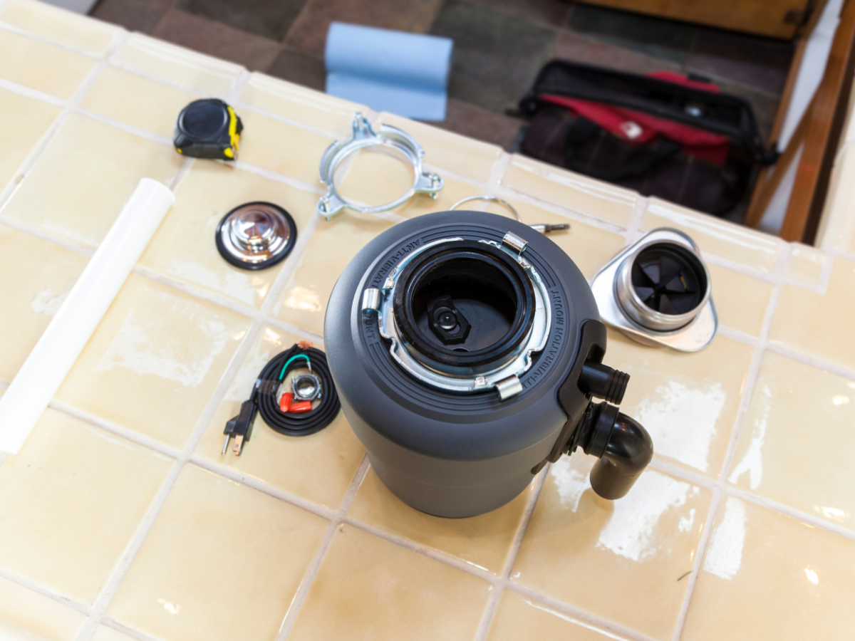 New garbage disposal ready for installation